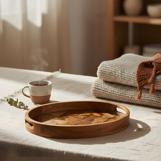 Wooden Tray Set 2 Pcs